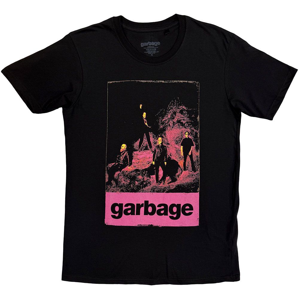 Garbage - Neon Band Heren Tshirt - Zwart